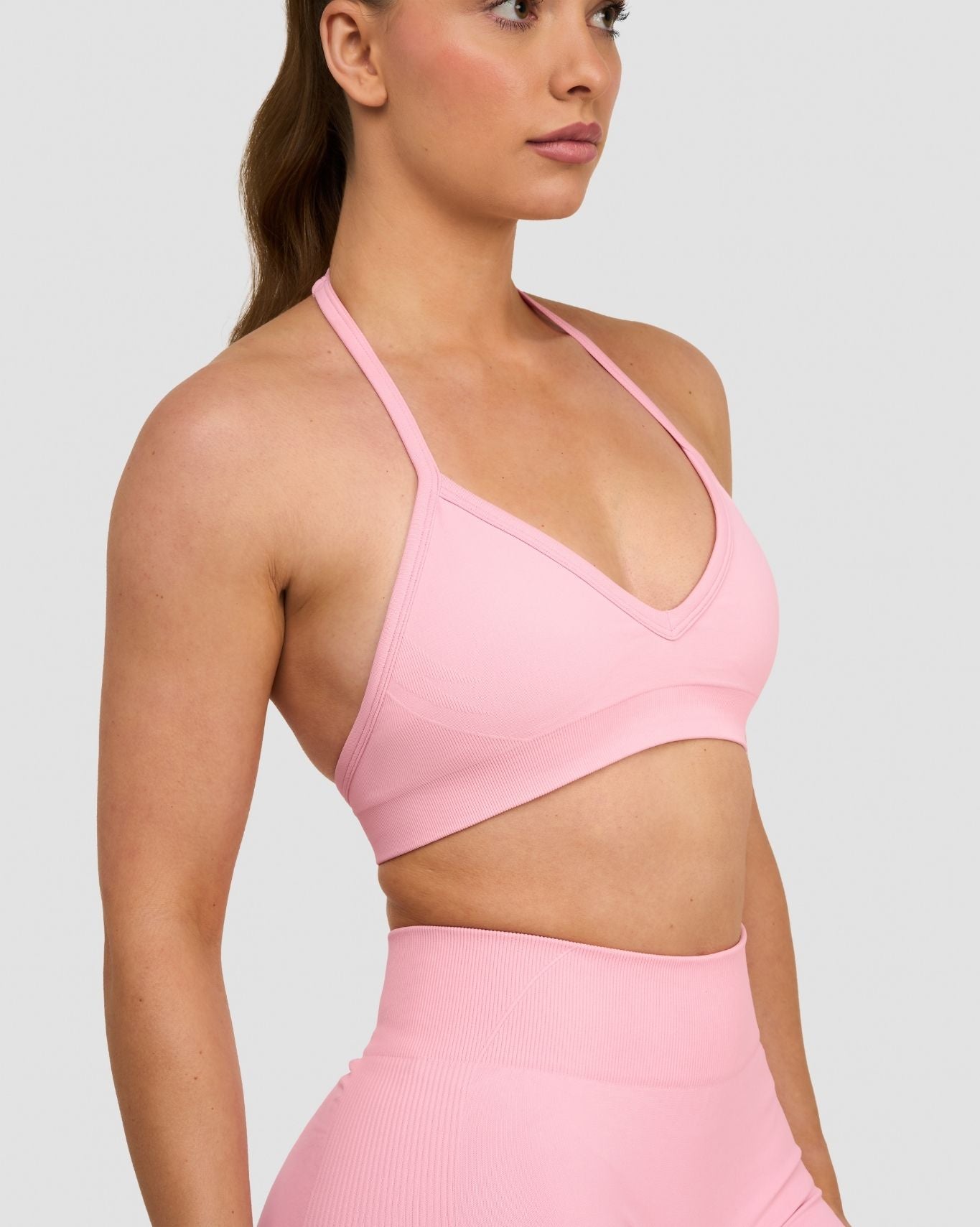Elevate™ Sculpting Seamless Adjustable Halter Bra | Cotton Pink