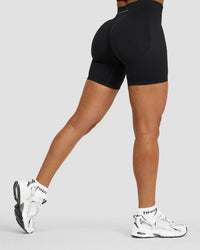 Elevate™ Sculpting Mid Waist Scrunch Shorts | Night Black
