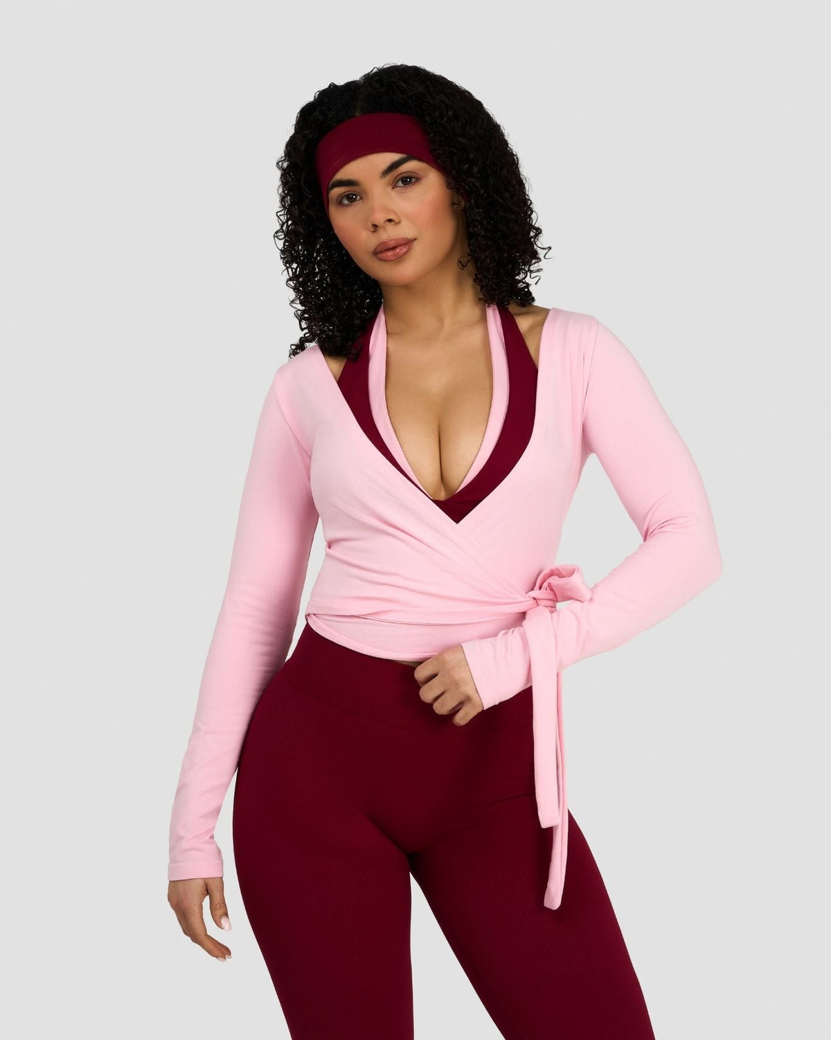 The Essential Collection Wrap Top | Cotton Pink