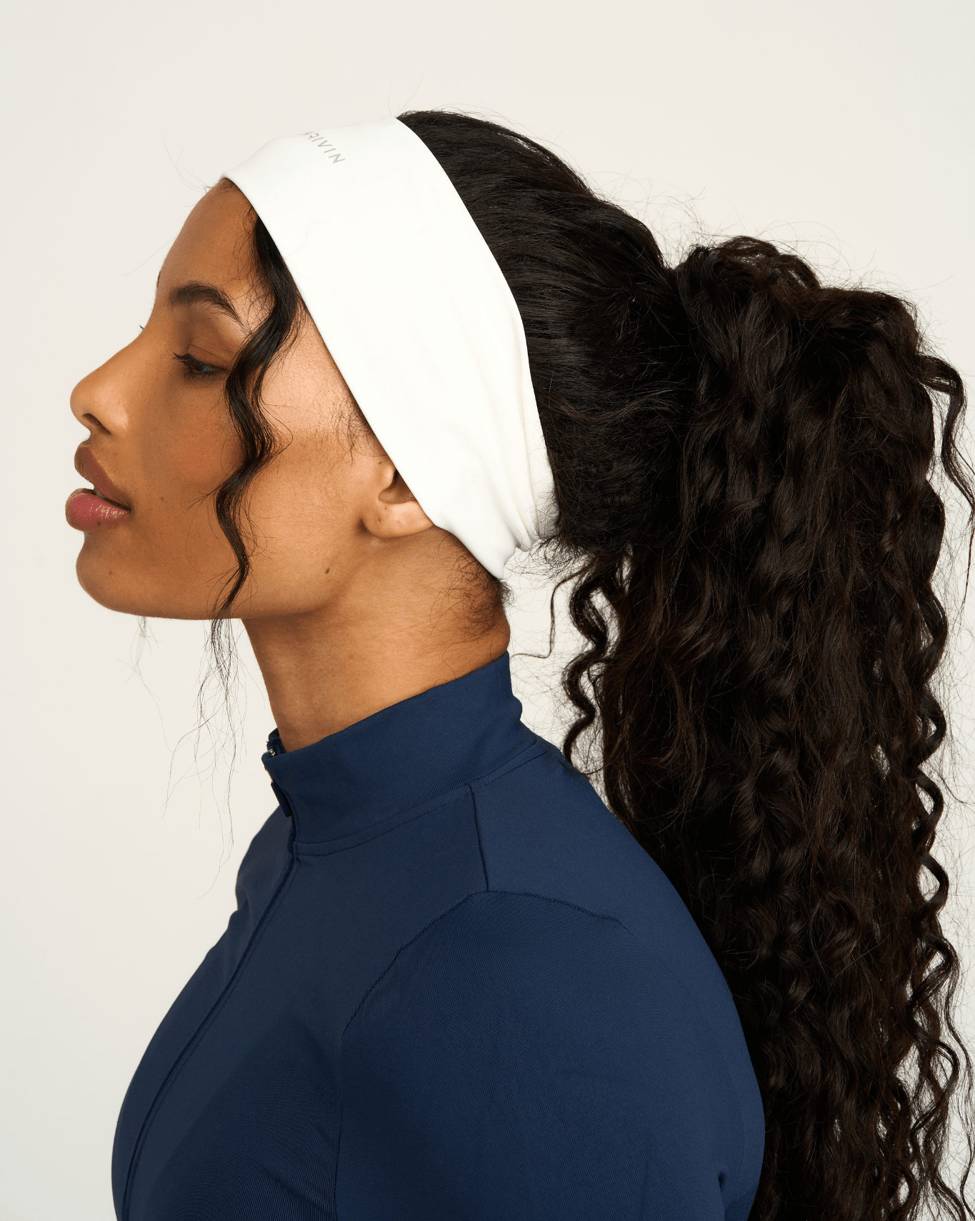 The Essential Collection Chrome Logo Headband | Cream