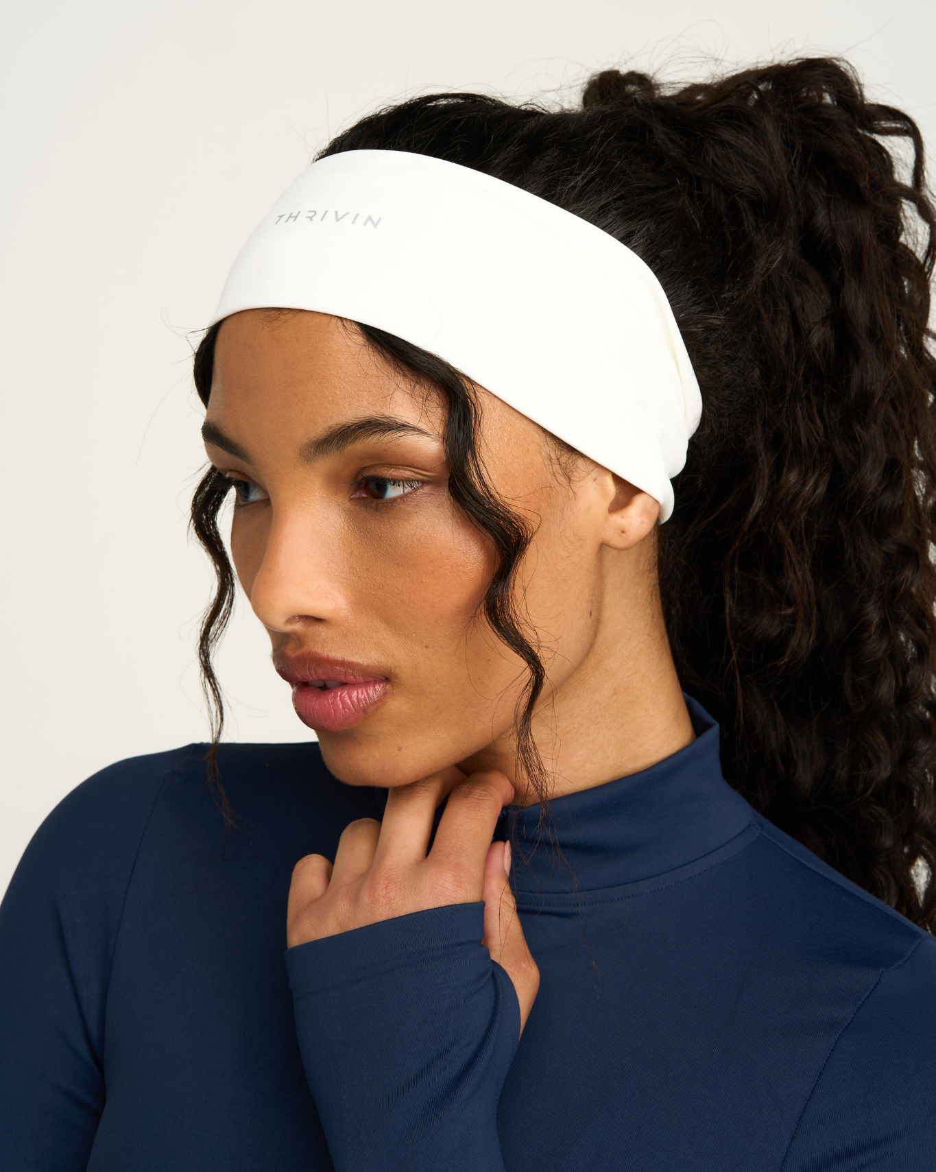 The Essential Collection Chrome Logo Headband | Cream