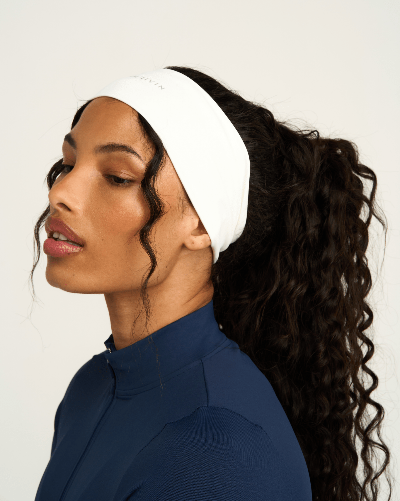 The Essential Collection Chrome Logo Headband | Cream