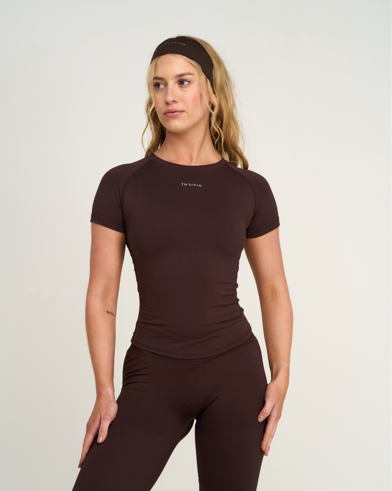 The Essential Collection Chrome Logo Headband | Coffee