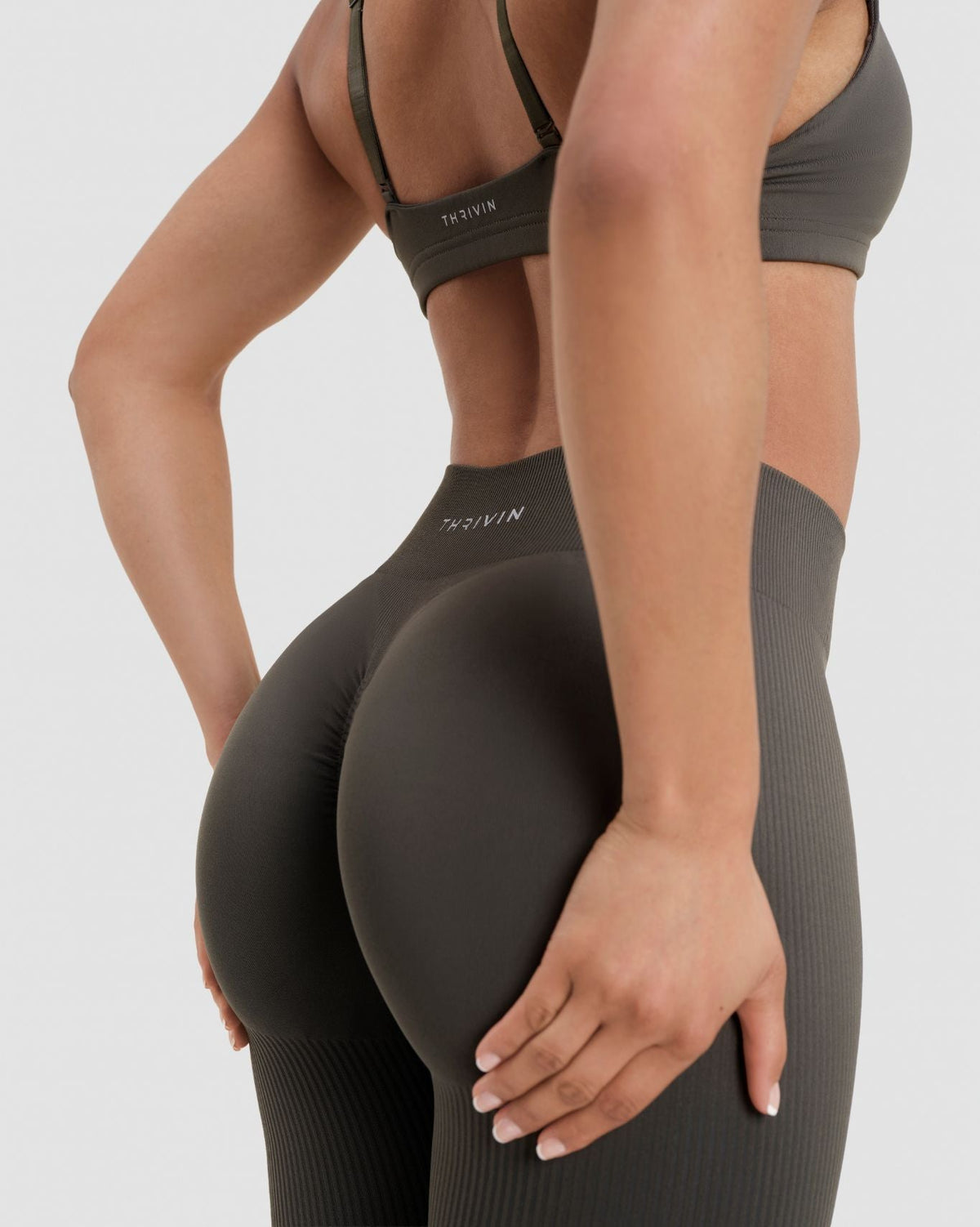 Elevate™ Sculpting Mid Waist Scrunch Leggings | Olive Green