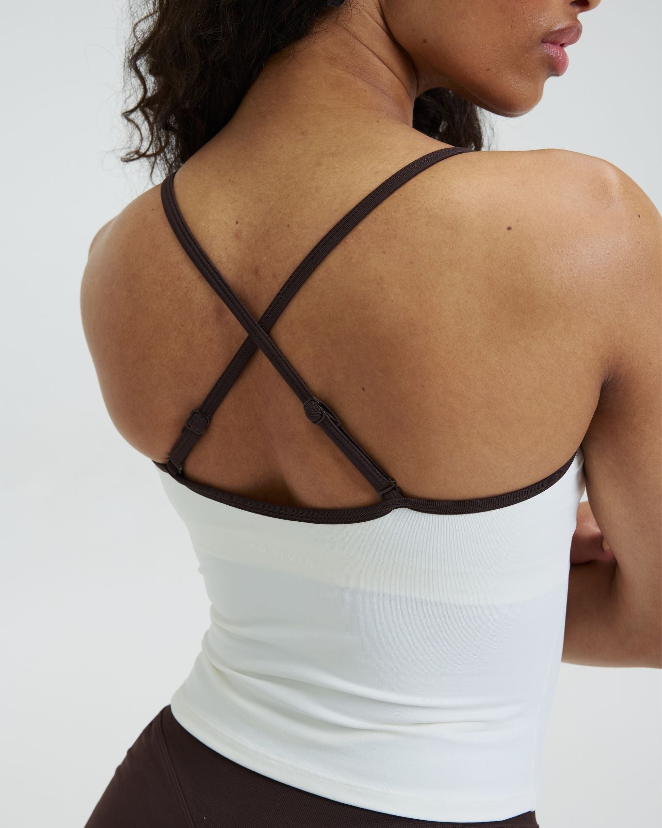 Elevate™ Outline Cross Back Tank Top | Cream
