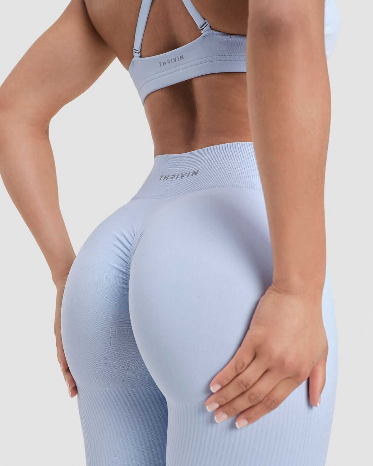Elevate™ Sculpting Mid Waist Scrunch Leggings | Ice Blue