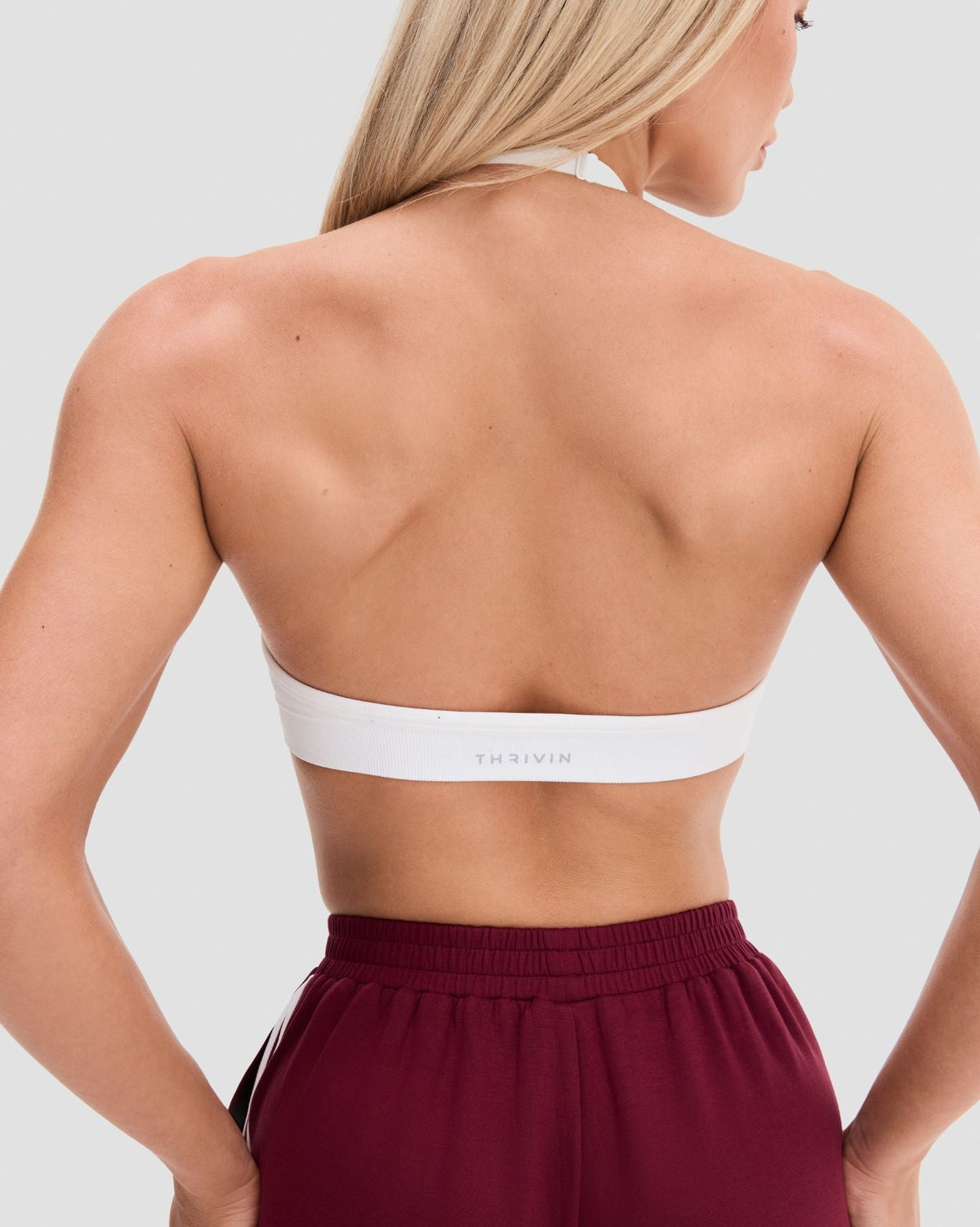 Elevate™ Sculpting Seamless Adjustable Halter Bra | White