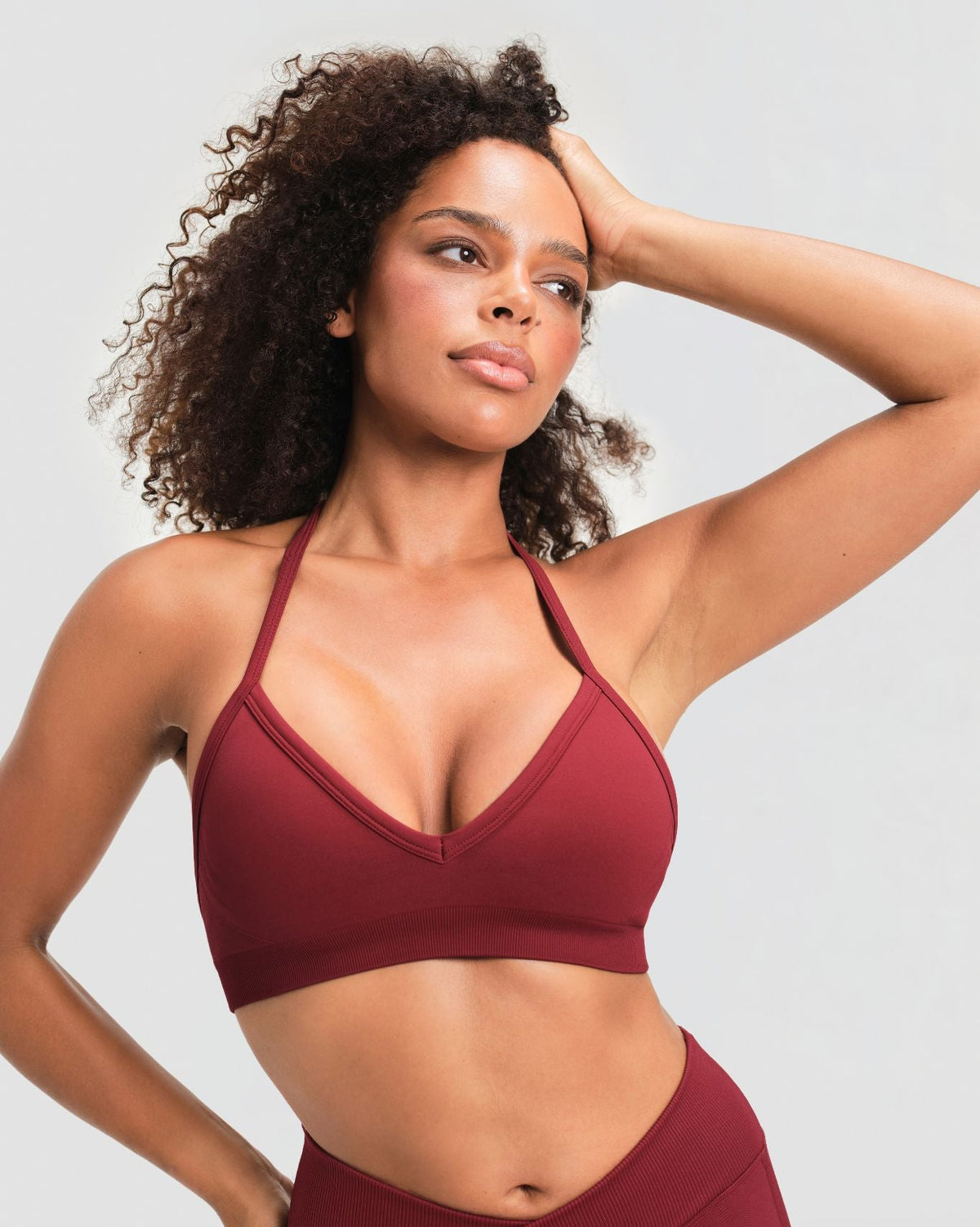 Elevate™ Sculpting Seamless Adjustable Halter Bra | Fine Wine