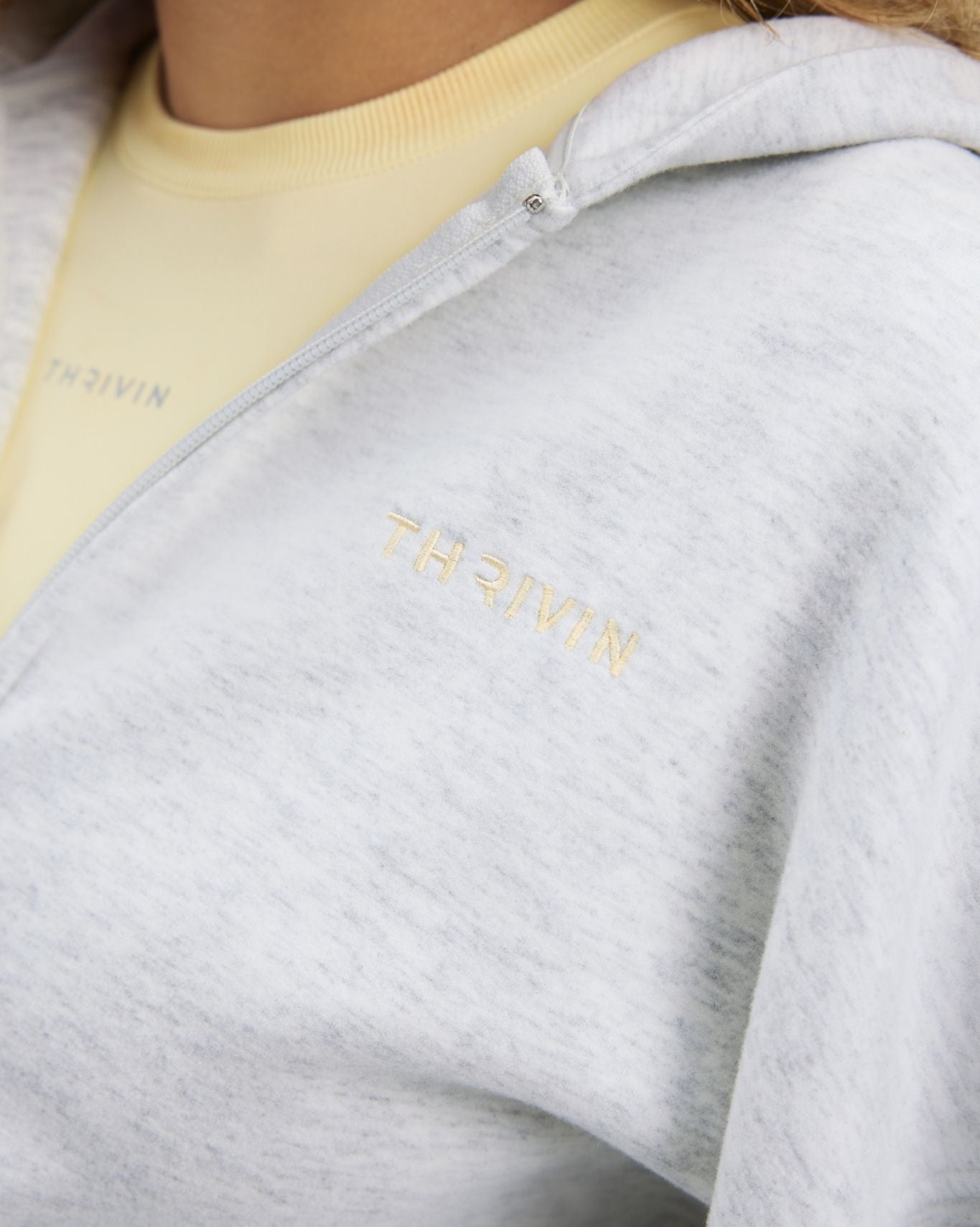 Essential Jersey Stripe Zip Up Jacket | Marl