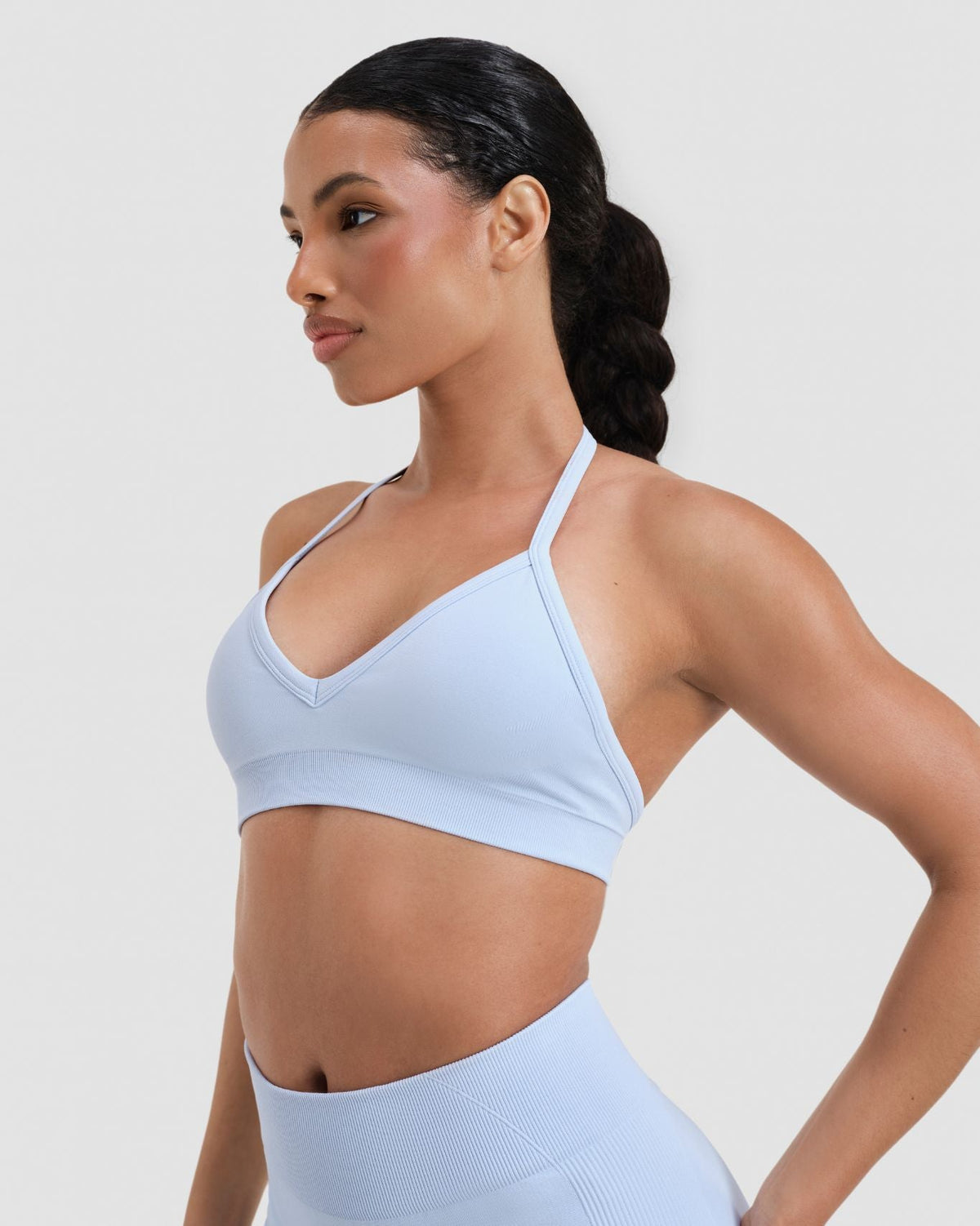 Elevate™ Sculpting Seamless Adjustable Halter Bra | Ice Blue