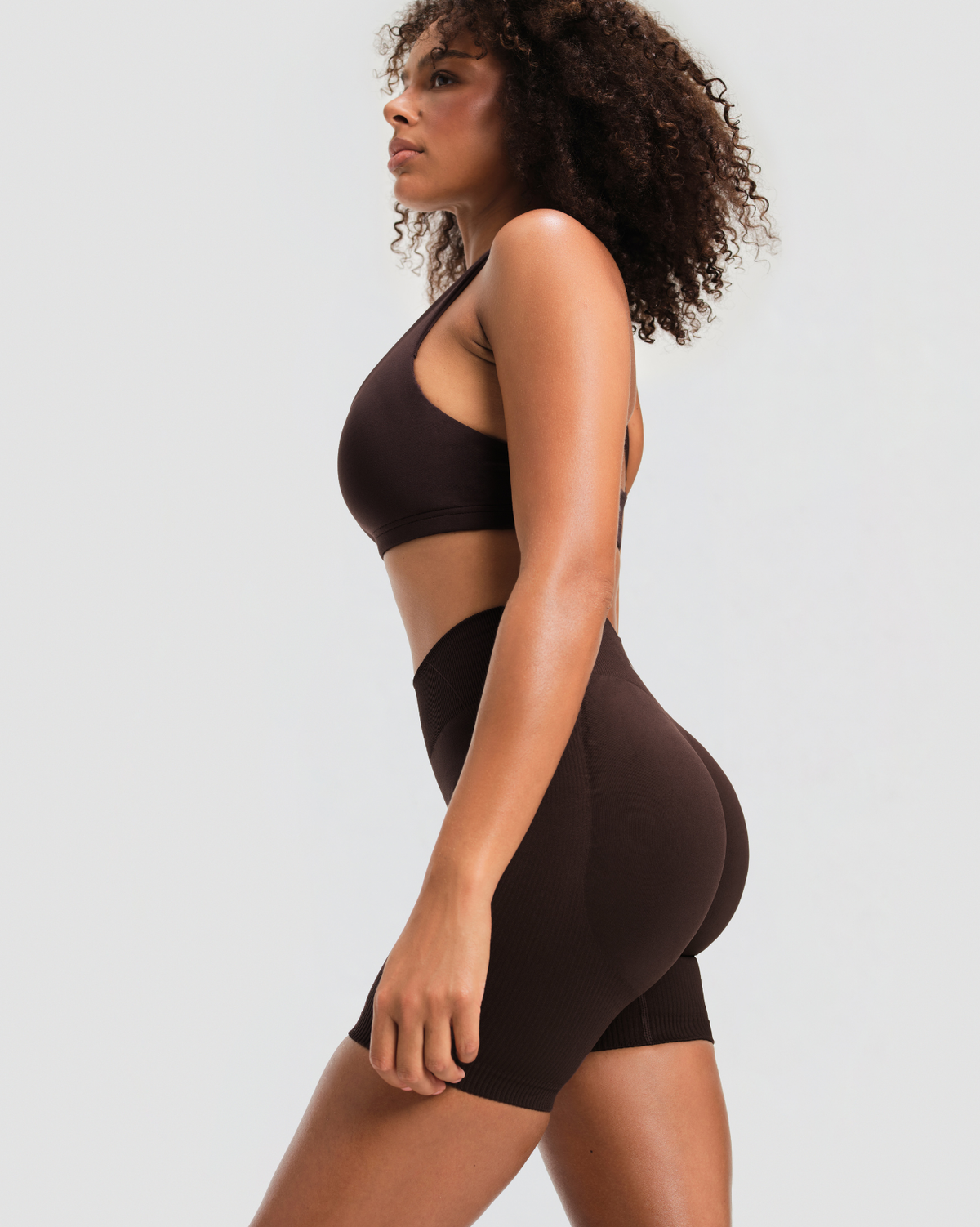Elevate™ Sculpting Mid Waist Scrunch Shorts | Coffee