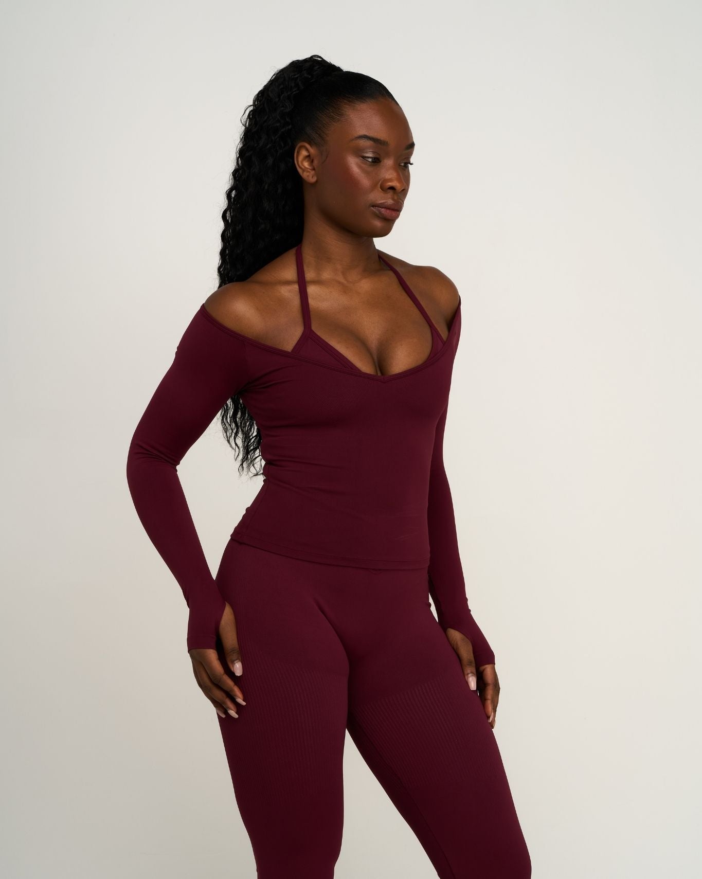 Elevate™ Sculpting Seamless V-Neck Top | Merlot
