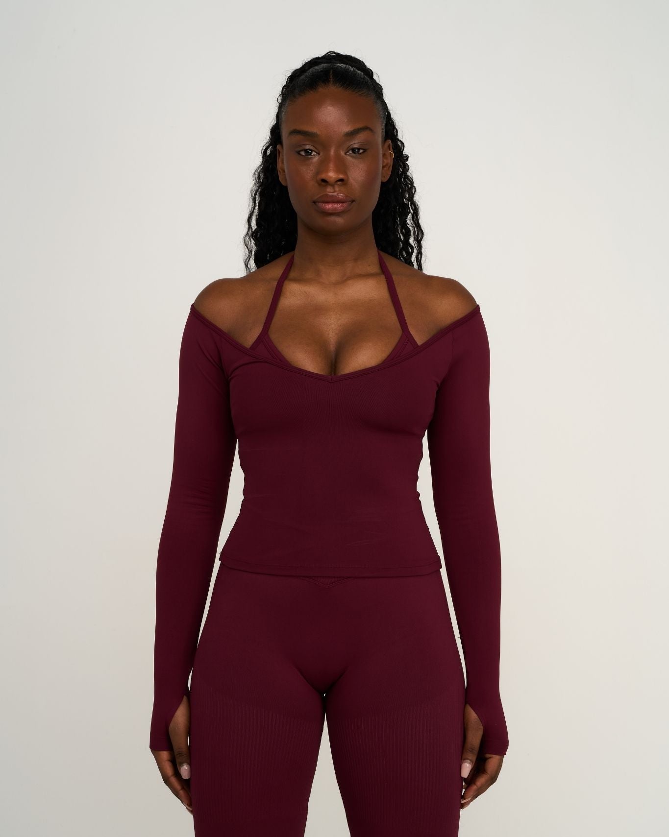 Elevate™ Sculpting Seamless V-Neck Top | Merlot