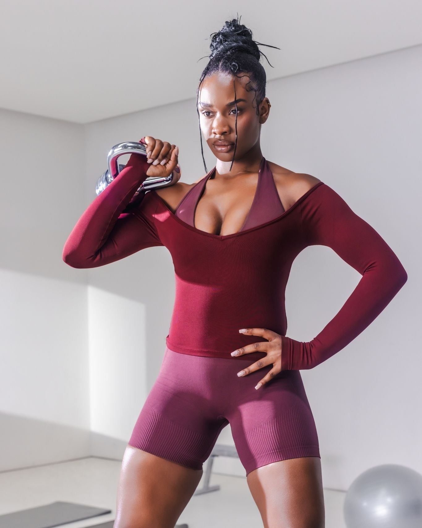 Elevate™ Sculpting Seamless V-Neck Top | Merlot