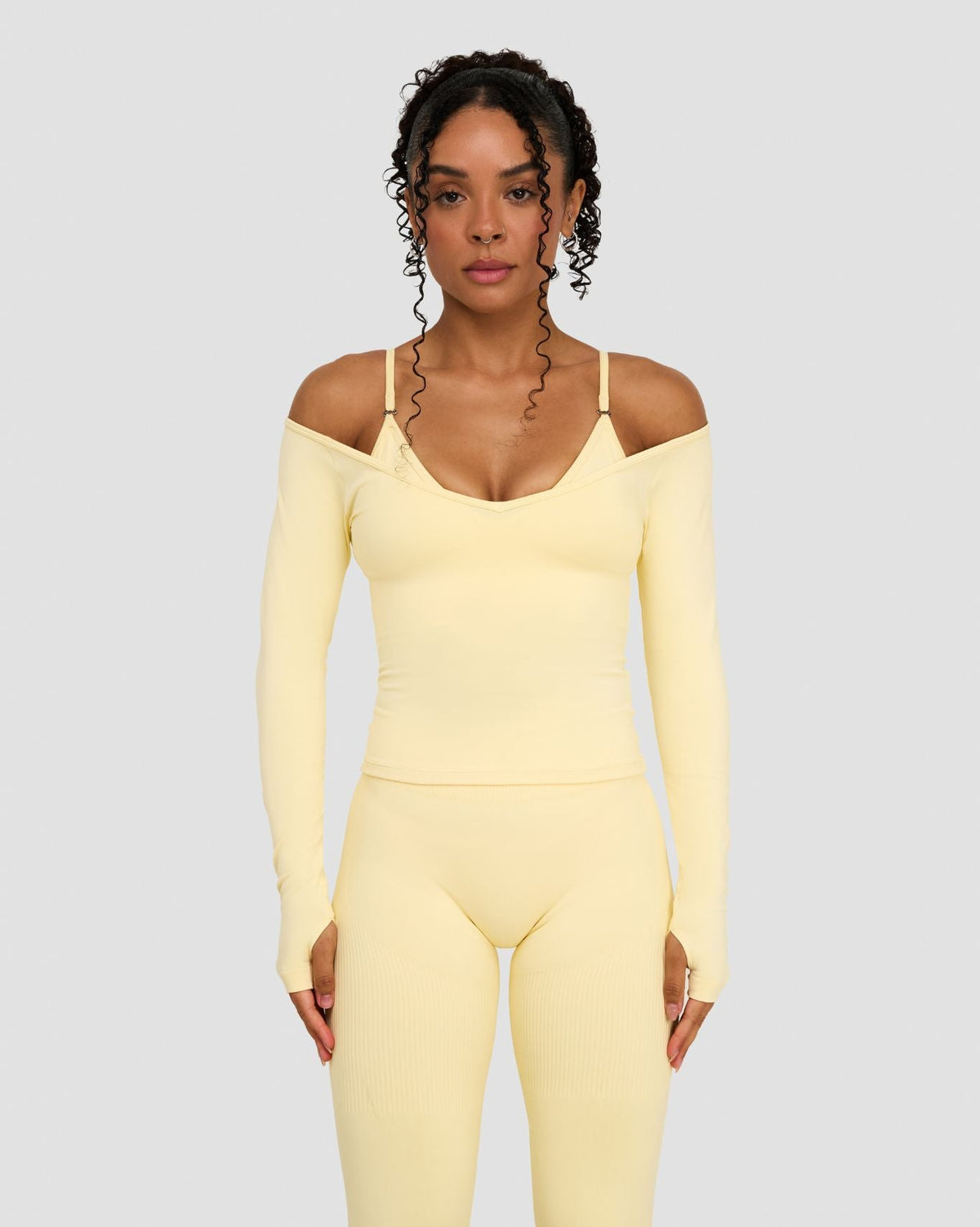 Elevate™ Sculpting Seamless V-Neck Top | Golden Butter