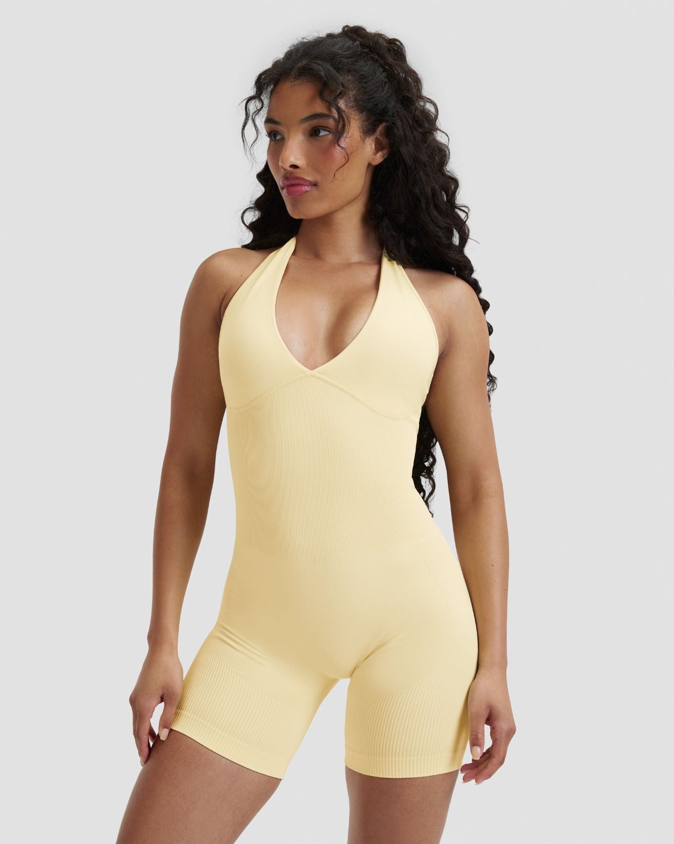 Elevate™ Sculpting Halterneck All In One | Golden Butter