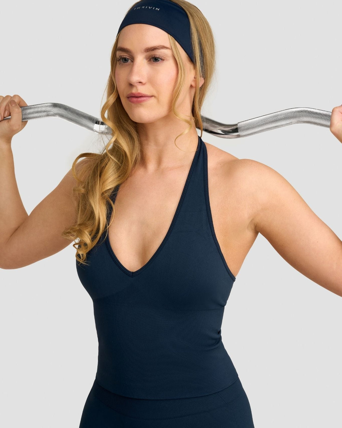 Elevate™ Sculpting Seamless Halterneck Top | Midnight Navy
