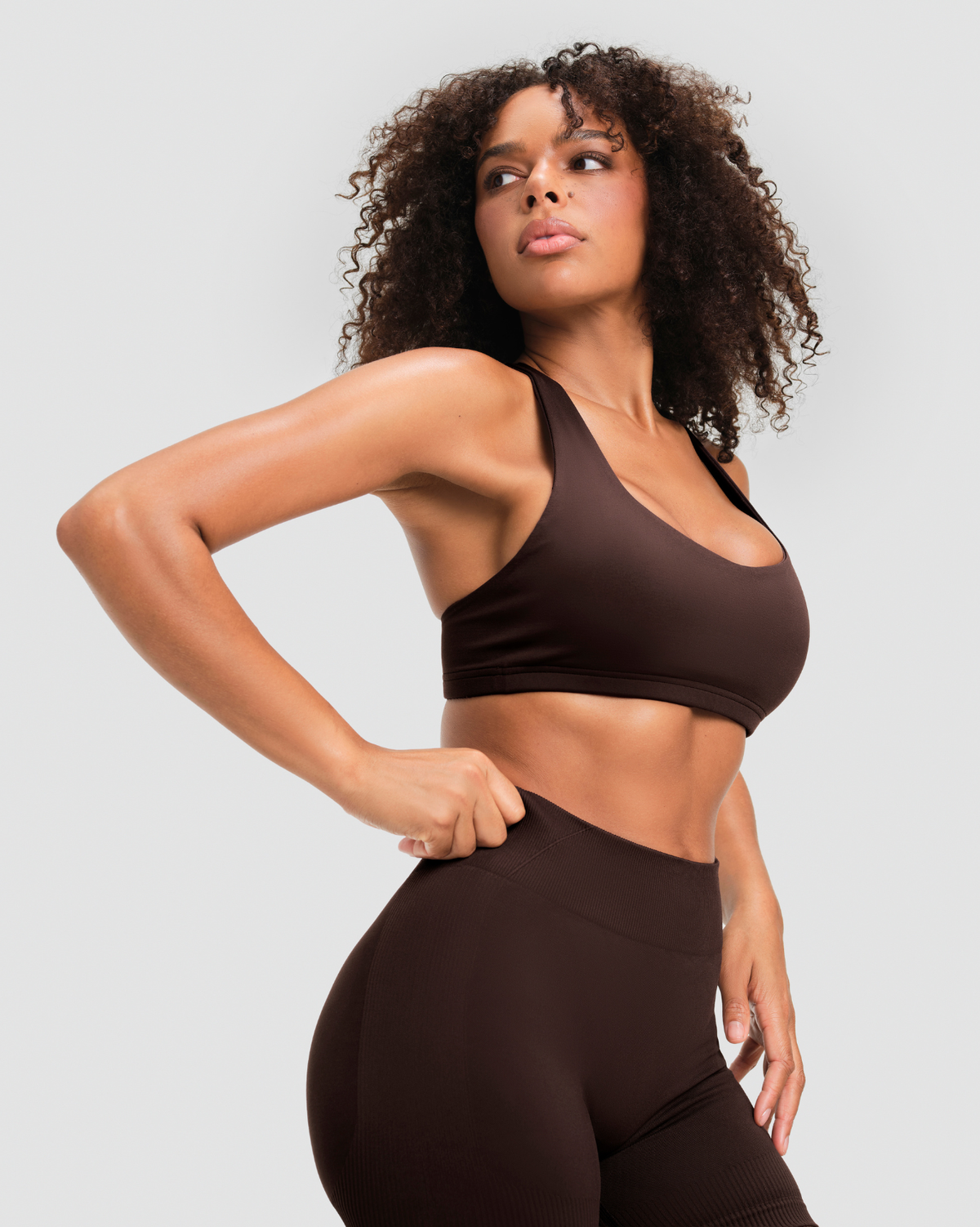 Elevate™ Sculpting Mid Waist Scrunch Shorter Shorts | Coffee