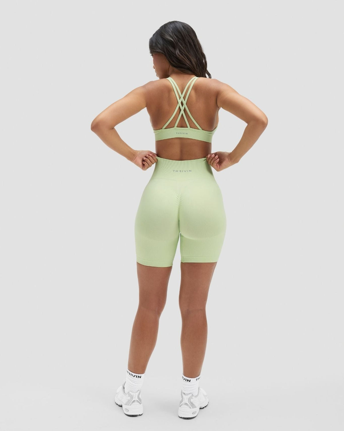 Elevate™ Sculpting High Waist Scrunch Shorts | Pistachio Green