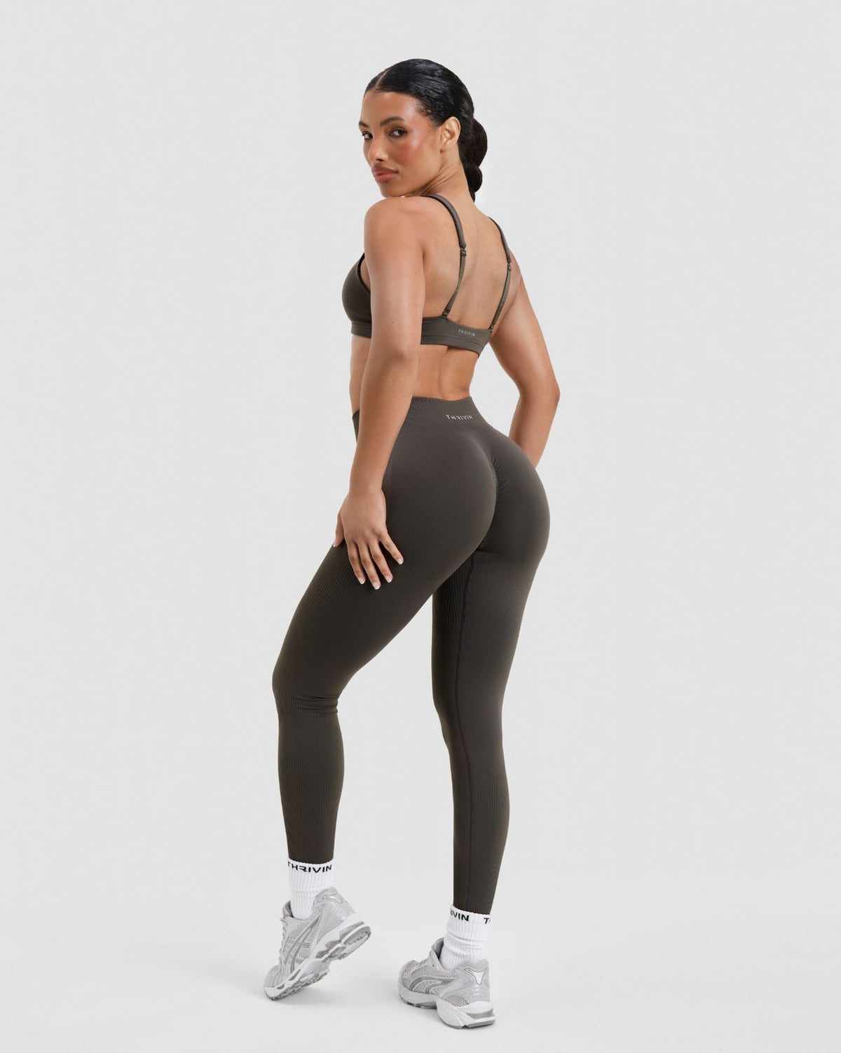 Elevate™ Sculpting Mid Waist Scrunch Leggings | Olive Green