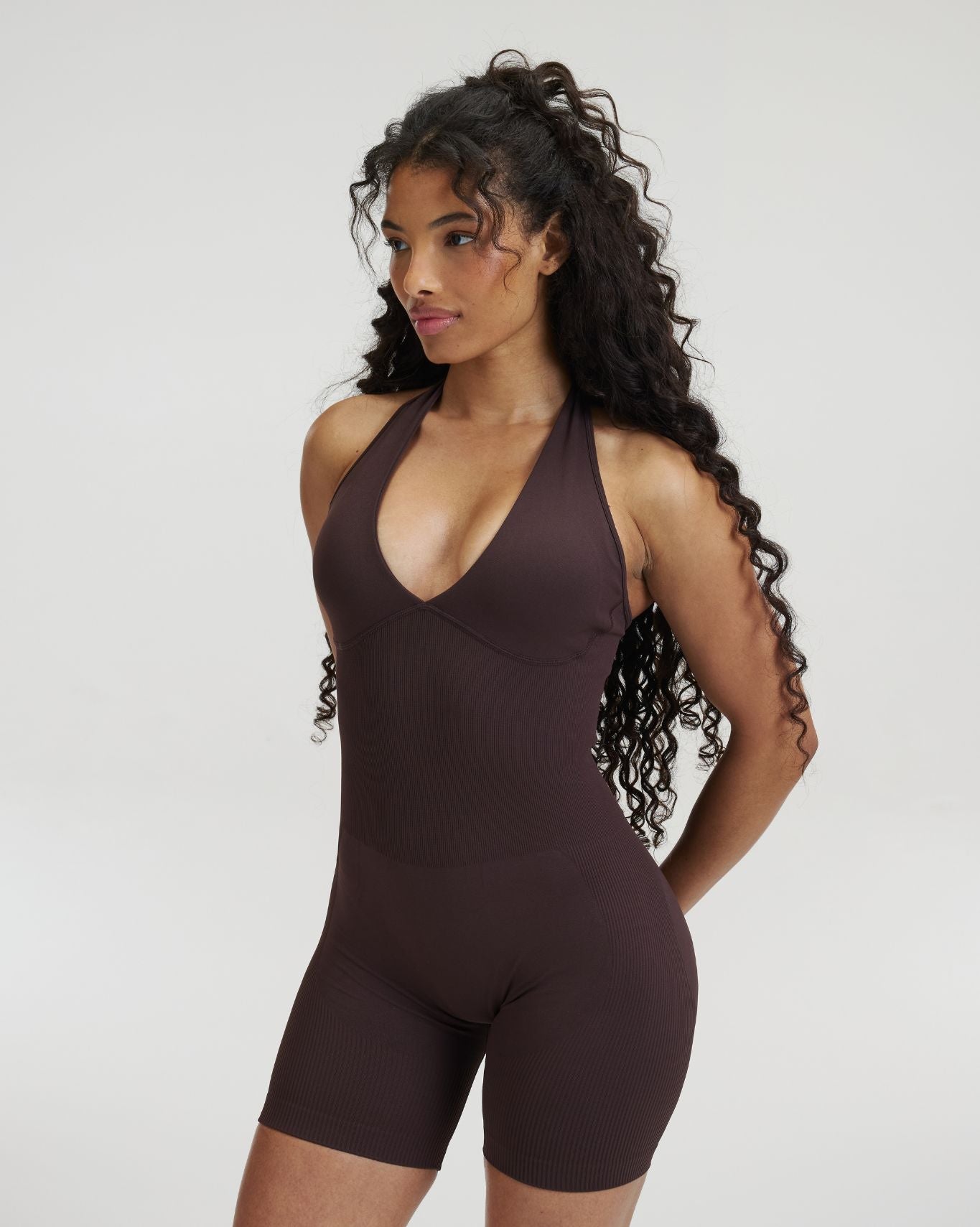 Elevate™ Sculpting Halterneck All In One | Coffee