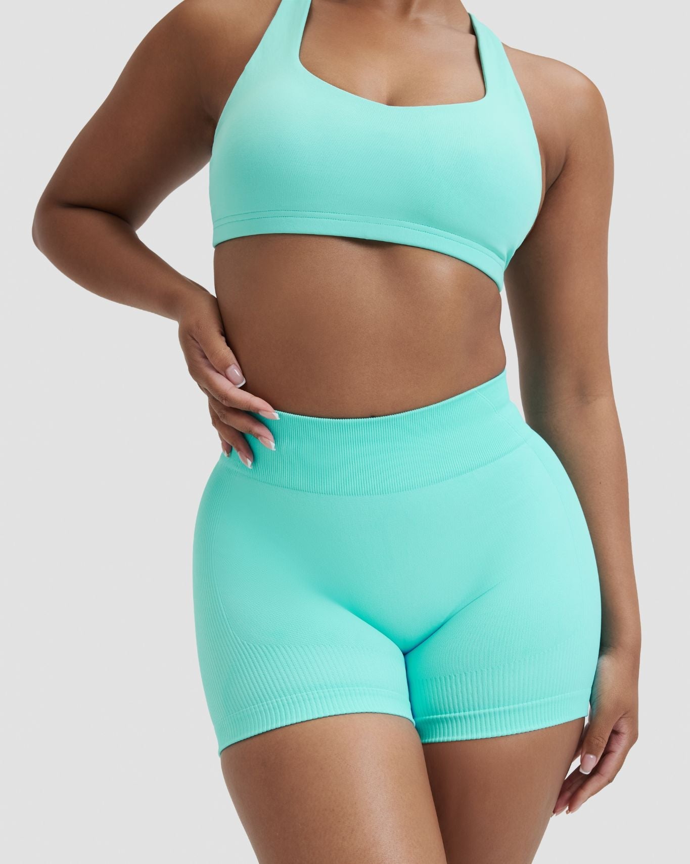 Elevate™ Sculpting Mid Waist Scrunch Shorter Shorts | Clear Tides