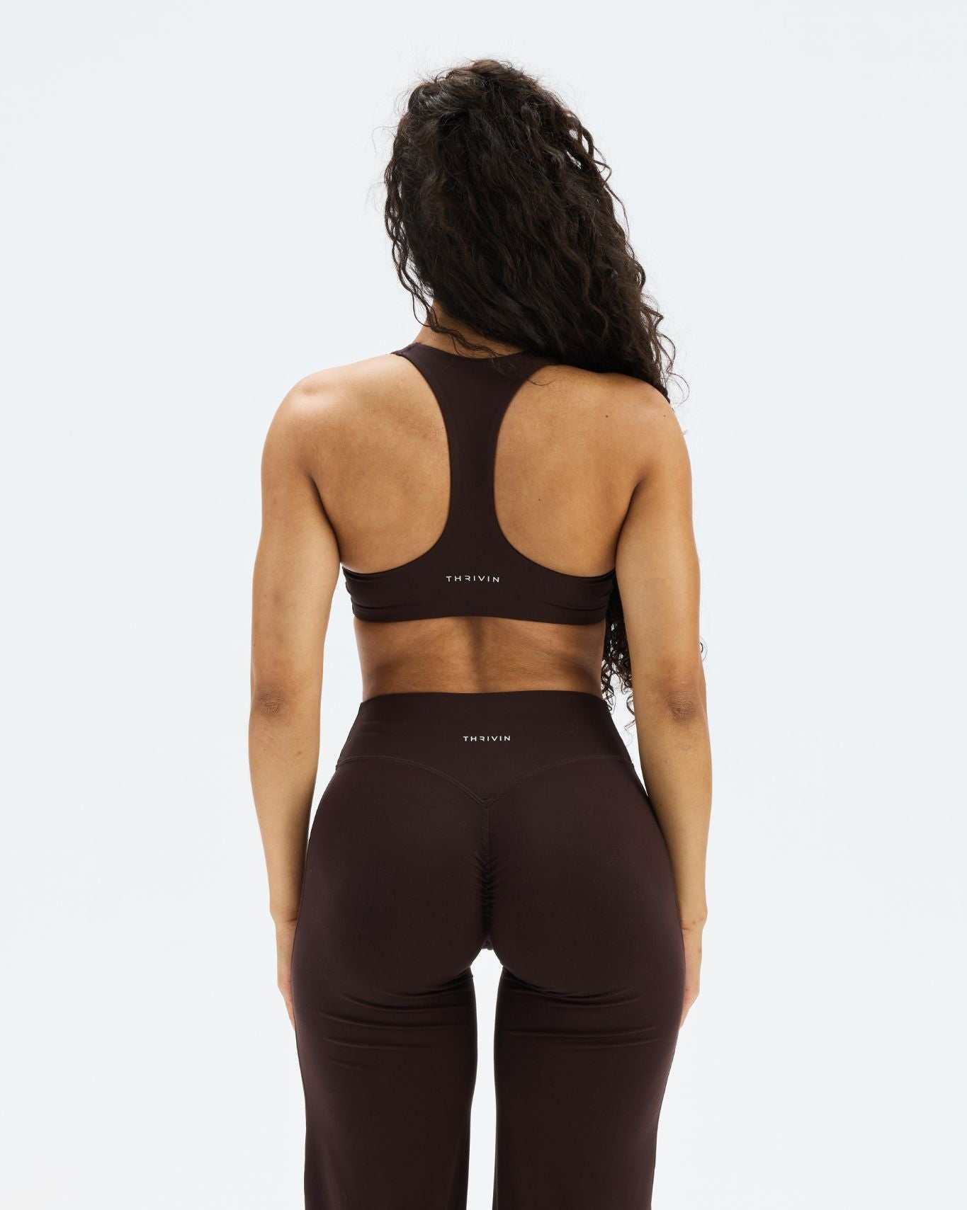 Essence Racer Back Sports Bra | Coffee