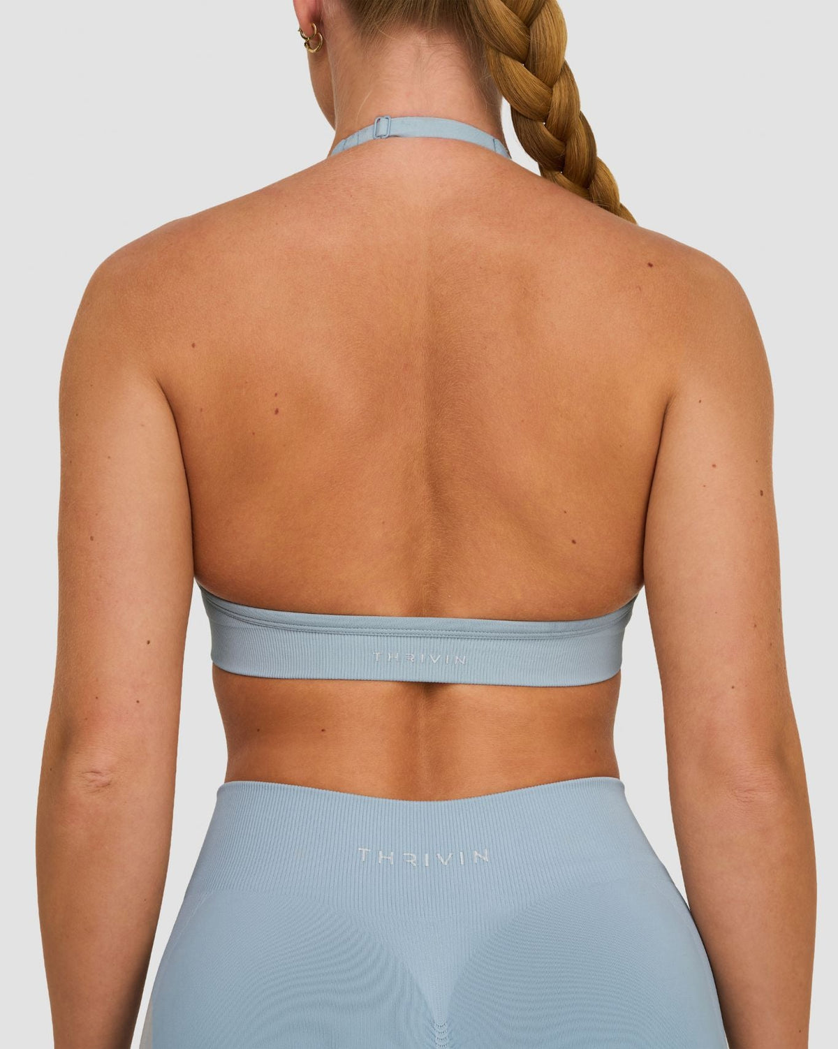 Elevate™ Sculpting Seamless Adjustable Halter Bra | Blue Haze