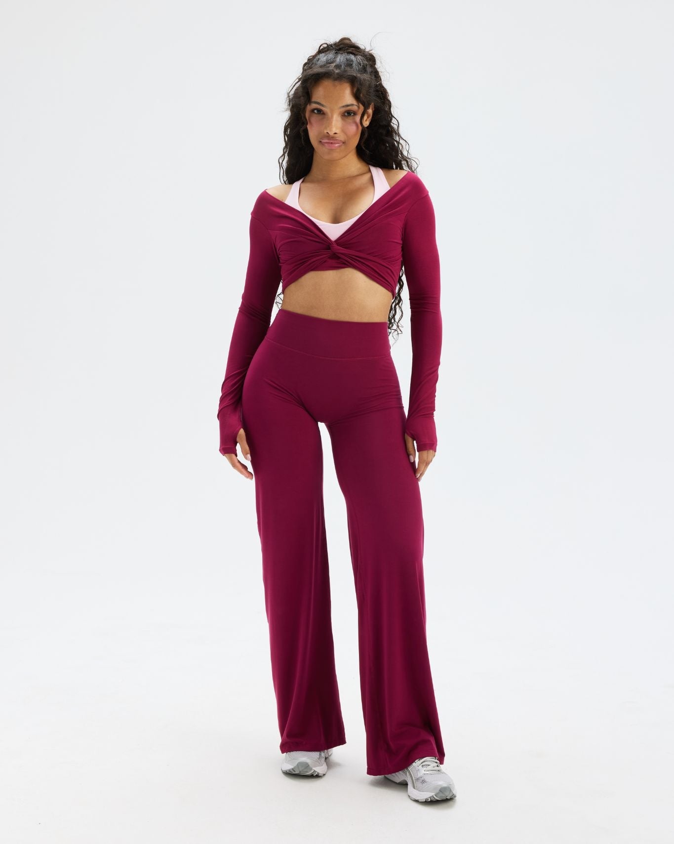 Essence Twist Knot Long Sleeve Top | Cherry Berry