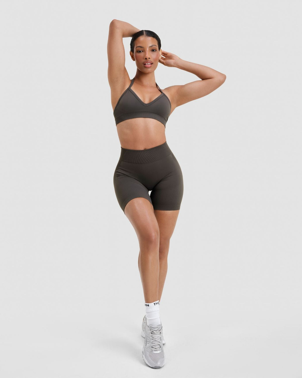 Elevate™ Sculpting Seamless Adjustable Halter Bra | Olive Green