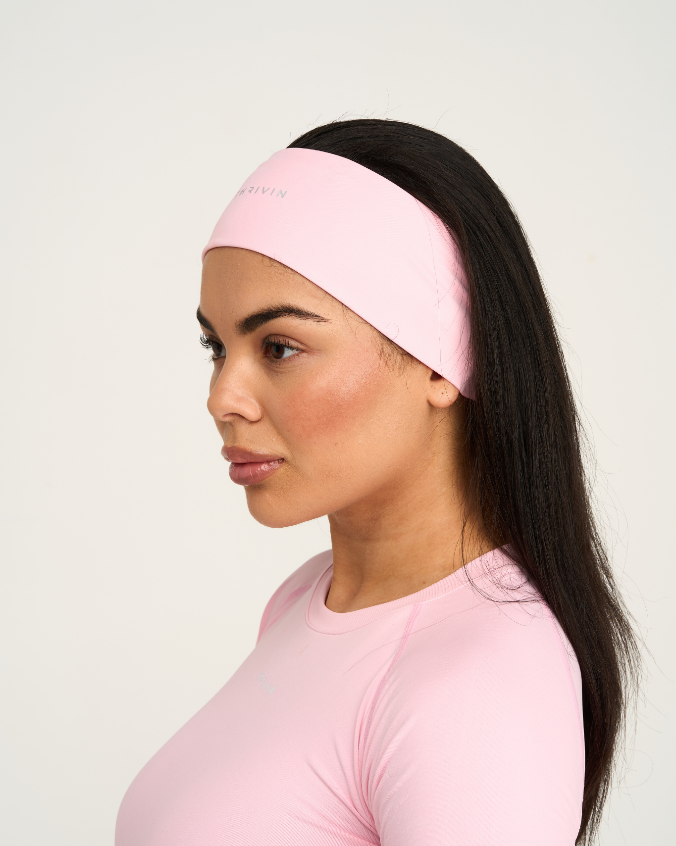 The Essential Collection Chrome Logo Headband | Cotton Pink