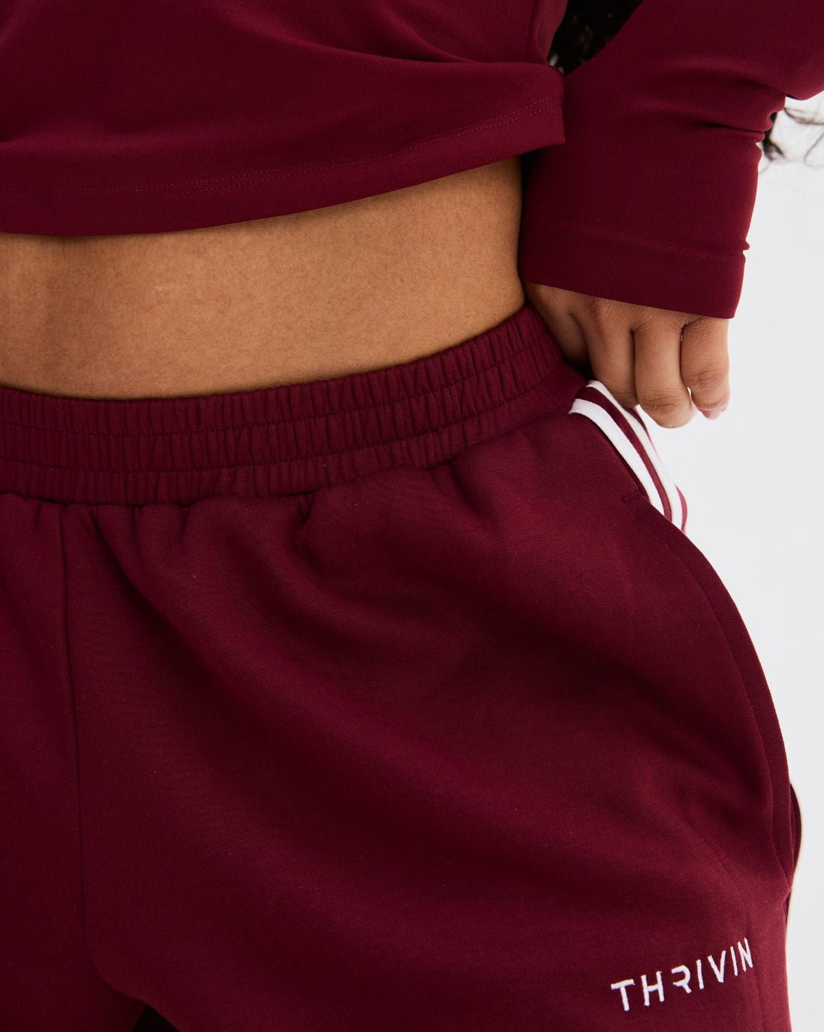 Wide Leg Striped Joggers | Fine Wine