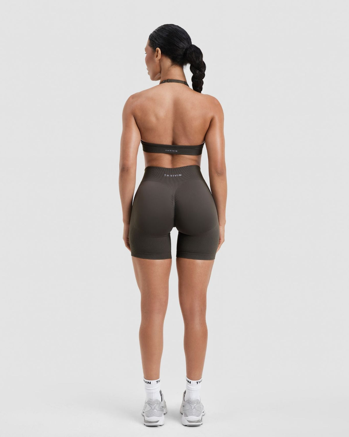 Elevate™ Sculpting Seamless Adjustable Halter Bra | Olive Green