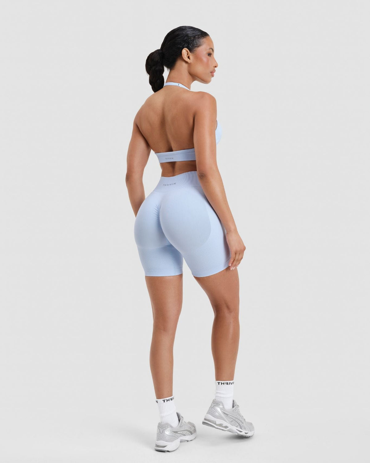 Elevate™ Sculpting Seamless Adjustable Halter Bra | Ice Blue