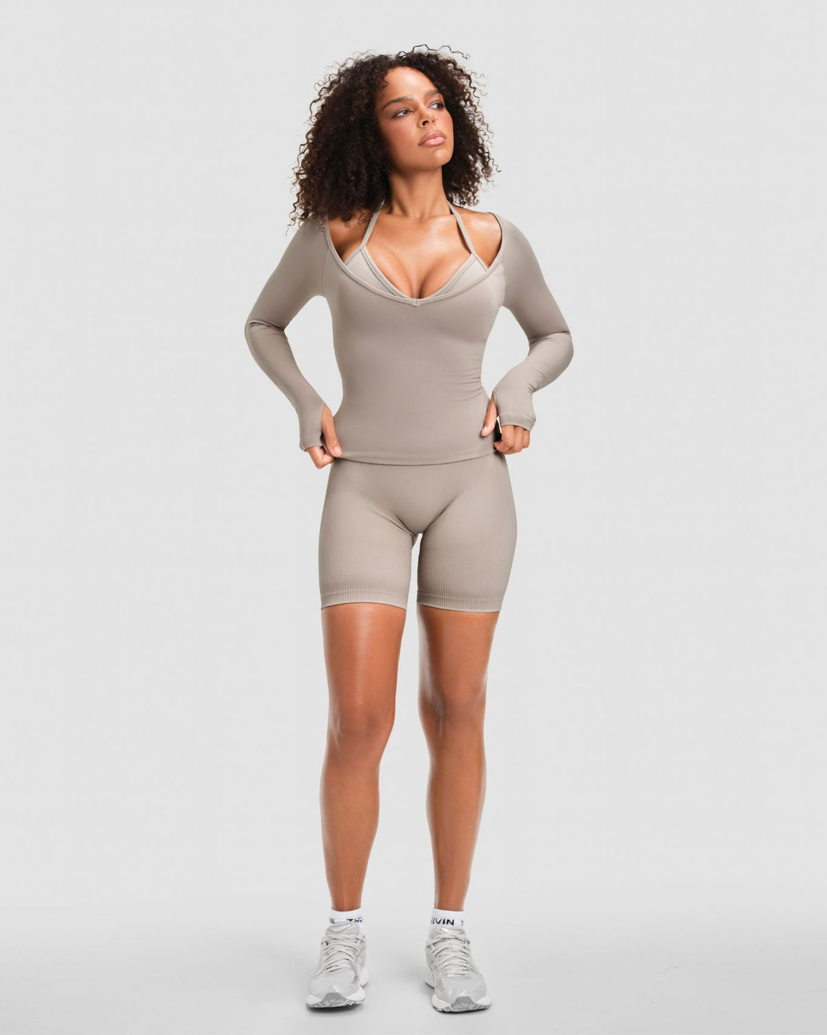 Elevate™ Sculpting Seamless V-Neck Top | Latte