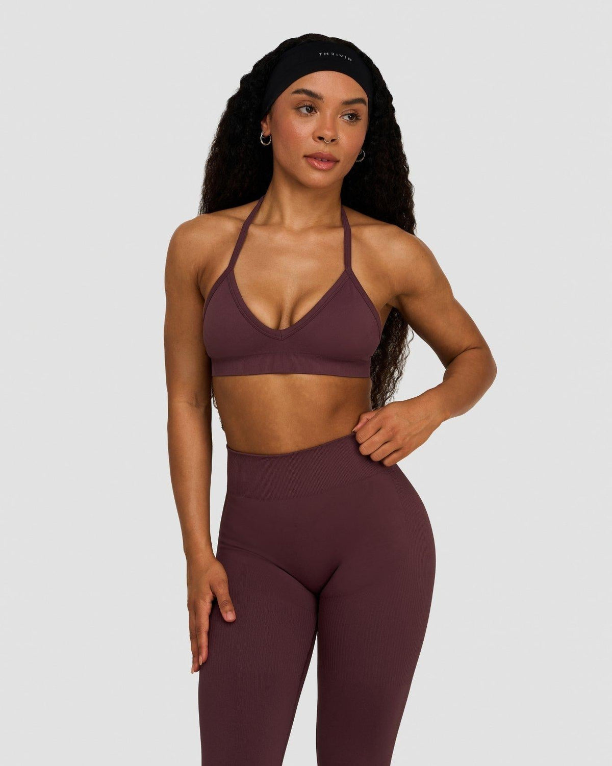 Elevate™ Sculpting Seamless Adjustable Halter Bra | Dark Mauve