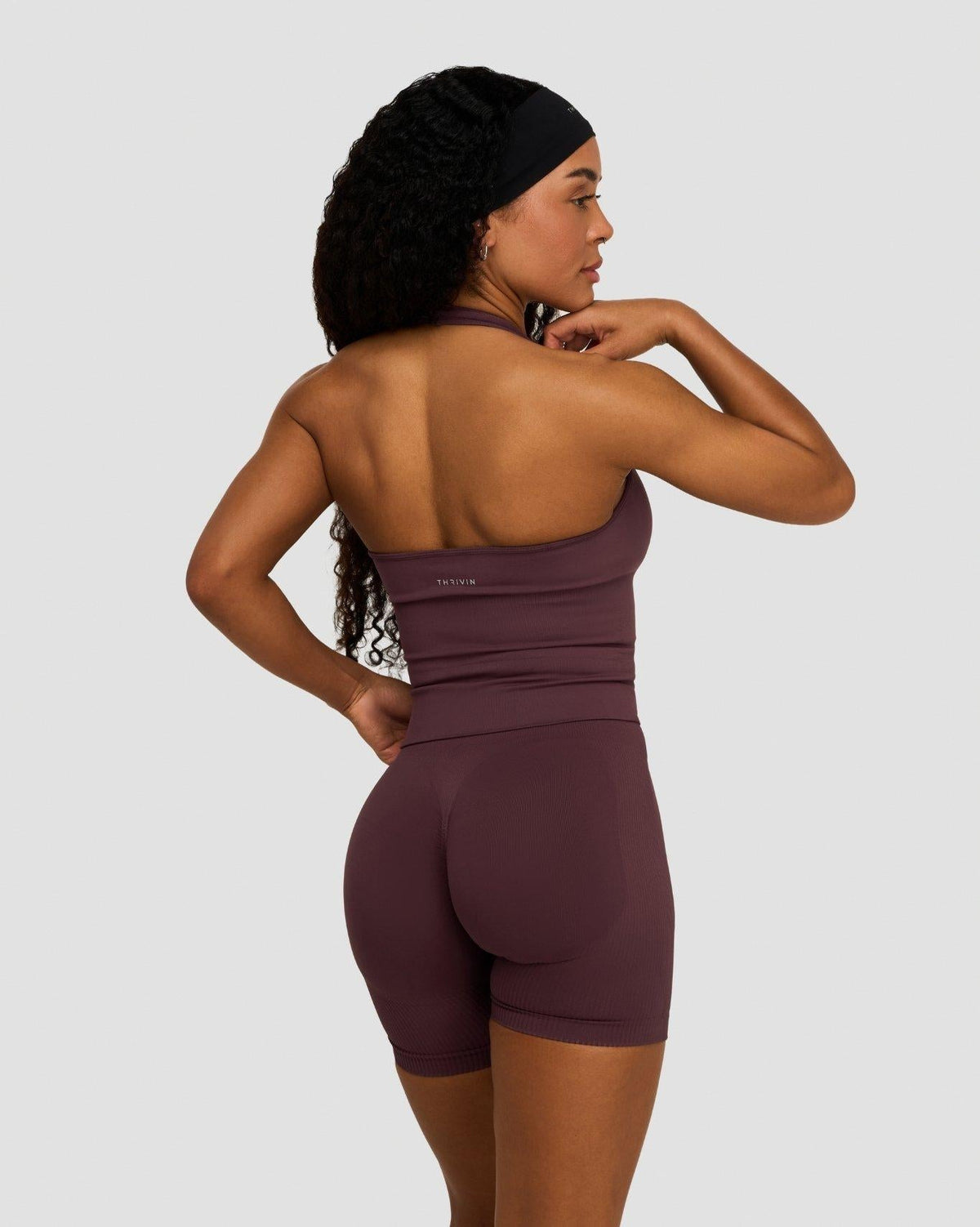 Elevate™ Sculpting Seamless Halterneck Top | Dark Mauve