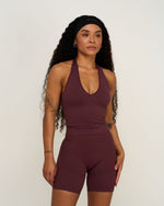 Elevate™ Sculpting Seamless Halterneck Top | Dark Mauve