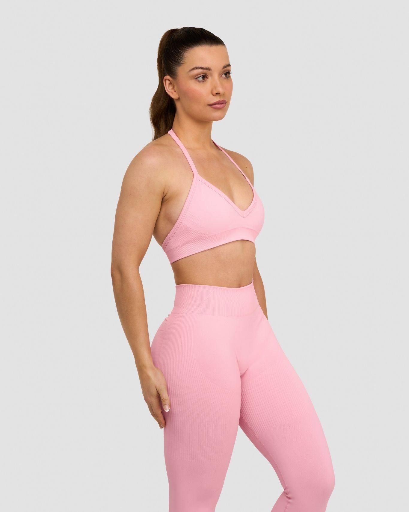 Elevate™ Sculpting Seamless Adjustable Halter Bra | Cotton Pink