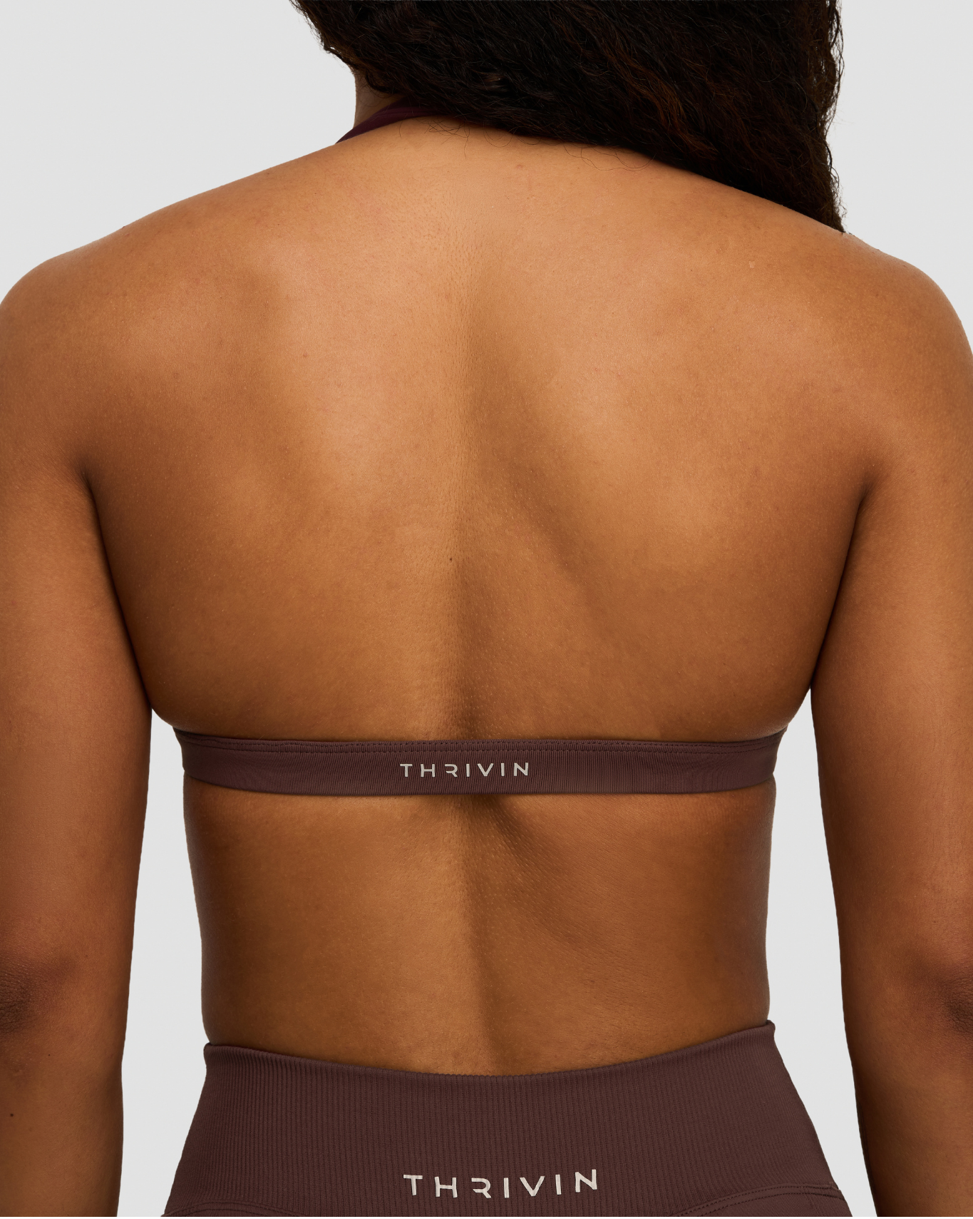 Elevate™ Sculpting Seamless V-Neck Halter Bra | Dark Mauve