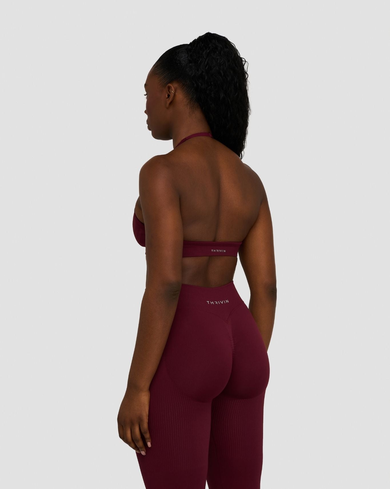 Elevate™ Sculpting Seamless Adjustable Halter Bra | Merlot