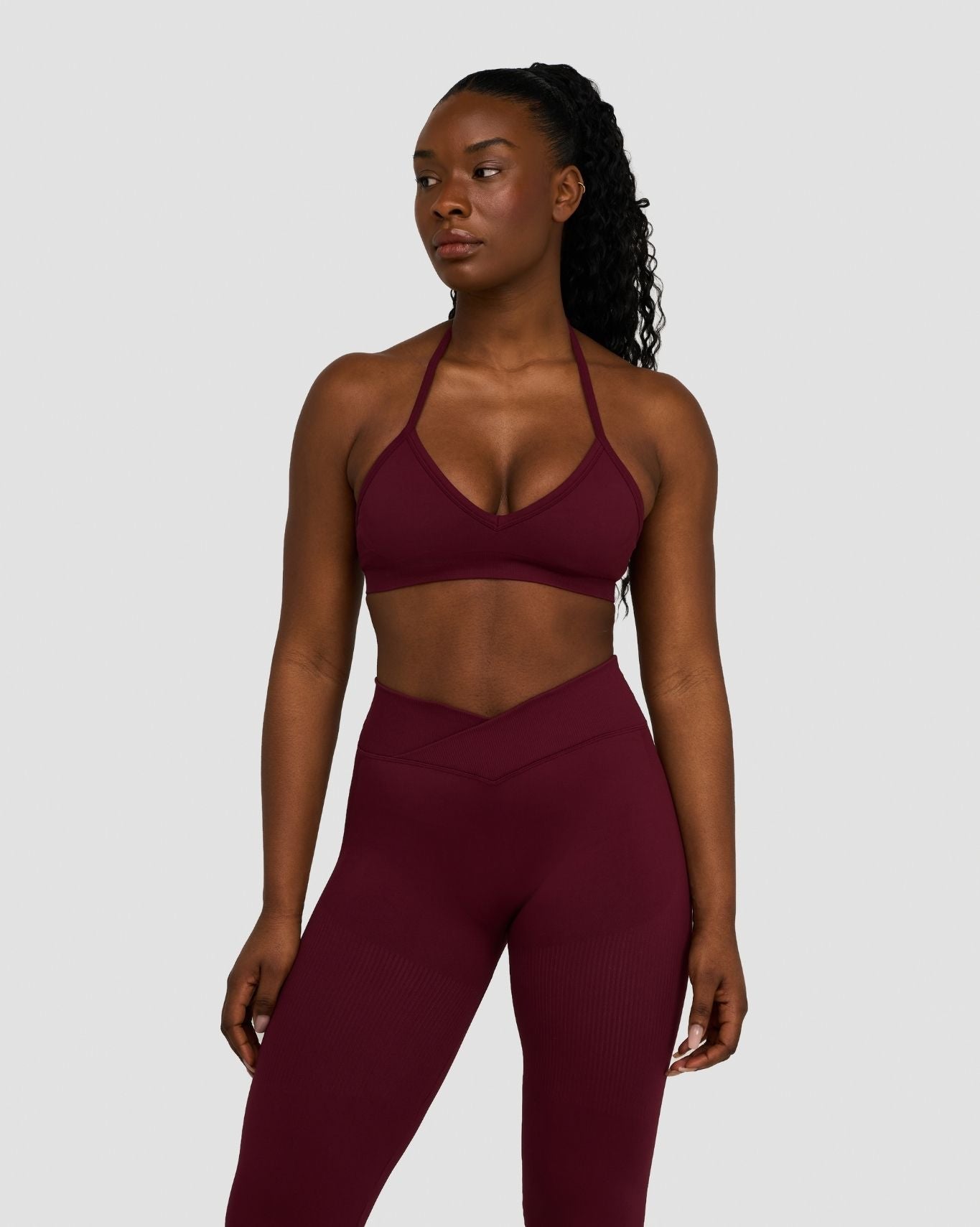 Elevate™ Sculpting Seamless Adjustable Halter Bra | Merlot