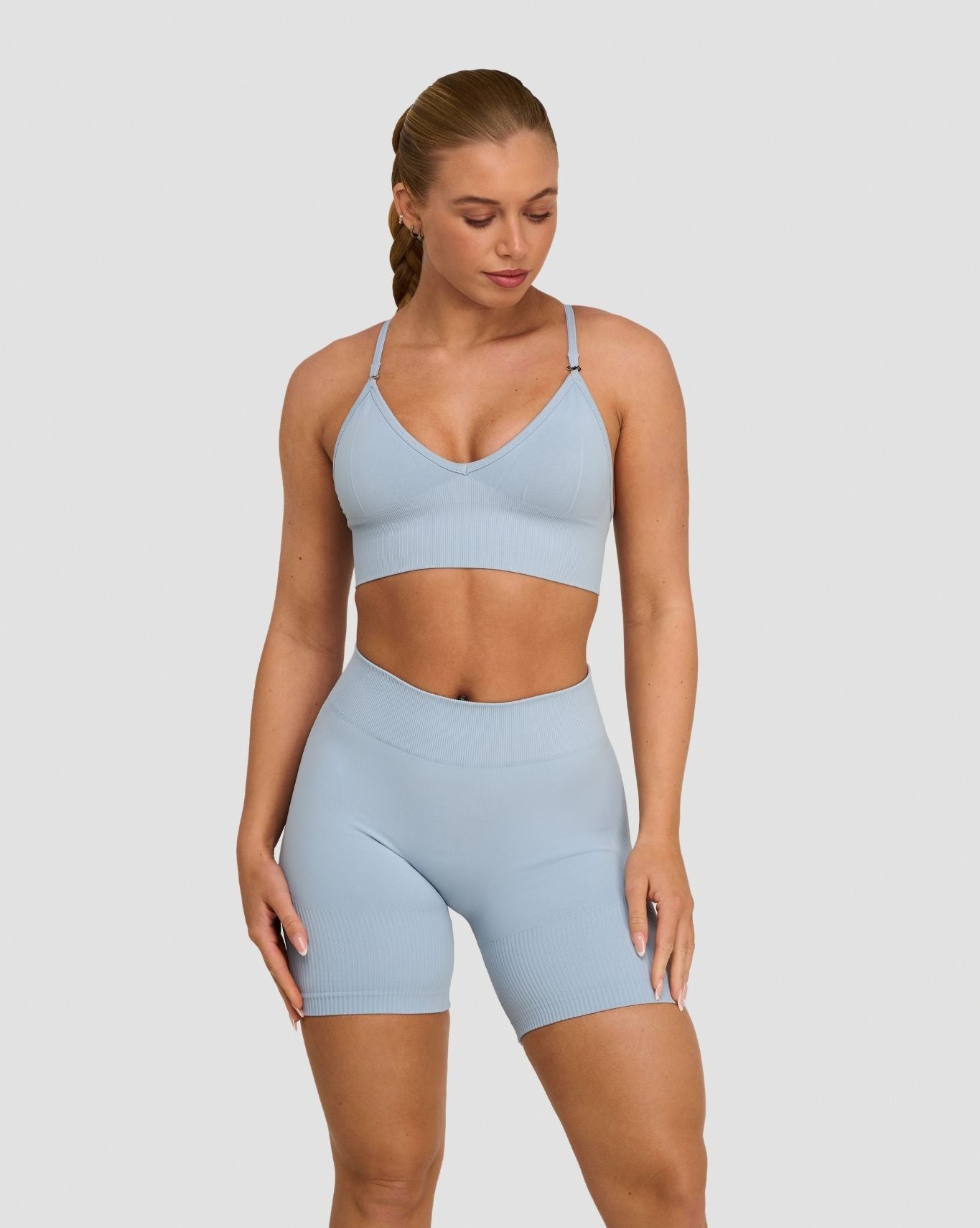 Elevate™ Sculpting Mid Waist Scrunch Shorts | Blue Haze