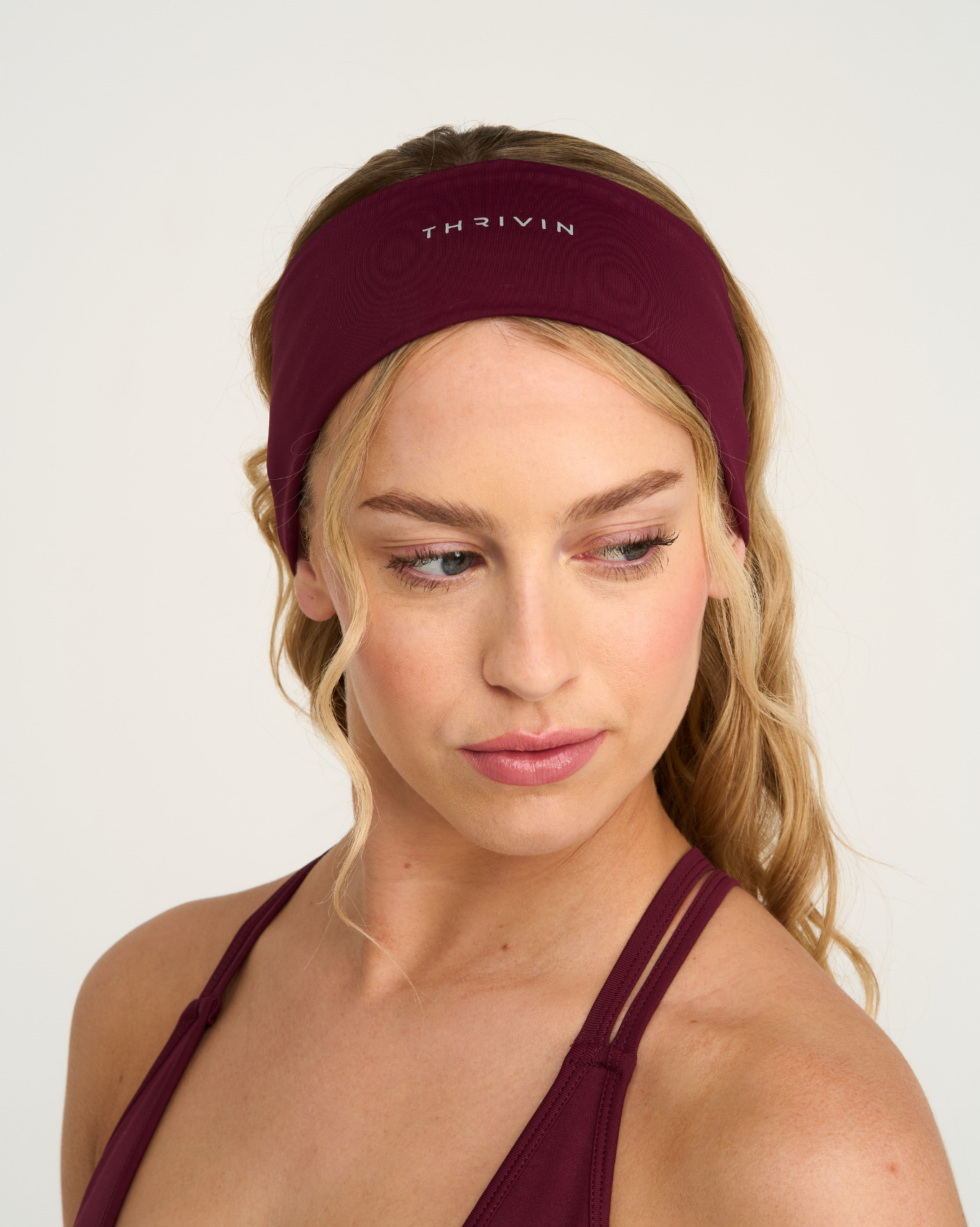 The Essential Collection Chrome Logo Headband | Merlot