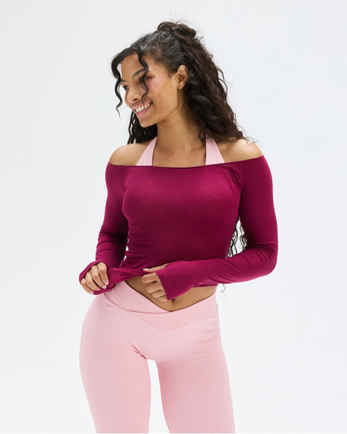 The Essential Collection Boat Neck Top | Cherry Berry