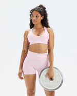 Essence Stripe Racer Back Sports Bra | Cherry Blossom