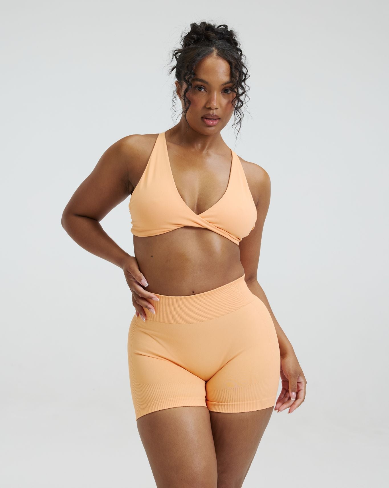 Elevate™ Sculpting Mid Waist Scrunch Shorter Shorts | Melon