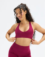 Essence Racer Back Sports Bra | Cherry Berry