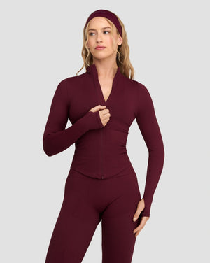 Elevate™ Compression Long Sleeve Jacket | Merlot