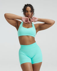 Elevate™ Sculpting Mid Waist Scrunch Shorter Shorts | Clear Tides